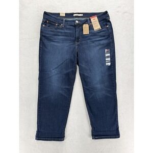 Levi's Boyfriend Jeans Womens 18W Blue Dark Wash Mid Rise Relaxed Stretch Denim